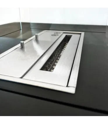 Camino a bioetanolo da terra per interno esterno Panarea Nero 70x70x35