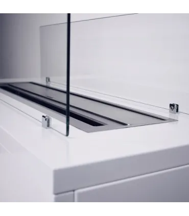 Camino a bioetanolo da terra per interno esterno CARAVAGGIO Bianco L100xP40xH40 cm