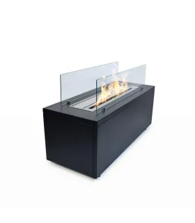 Camino a bioetanolo da terra per interno esterno CARAVAGGIO Nero L100xP40xH40 cm