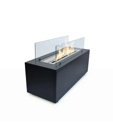 Camino a bioetanolo da terra per interno esterno CARAVAGGIO Nero L100xP40xH40 cm