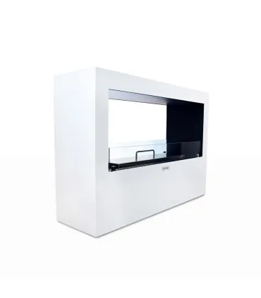 Camino a bioetanolo da terra per interno esterno Giotto S Bianco 100x30x70