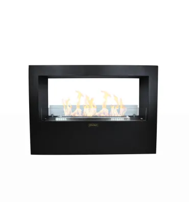 Camino a bioetanolo da terra per interno esterno Giotto S Nero 100x30x70