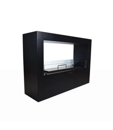 Camino a bioetanolo da terra per interno esterno Giotto S Nero 100x30x70