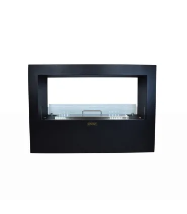 Camino a bioetanolo da terra per interno esterno Giotto S Nero 100x30x70