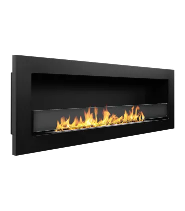 Camino a bioetanolo da incasso parete biocamino 120x40 LIVORNO 120 Nero