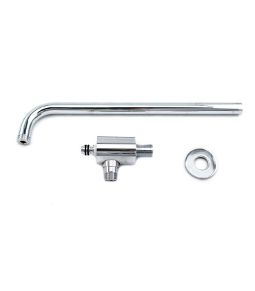 BRACCIO DOCCIA IN OTTONE CROMATO CON DEVIATORE CM 40