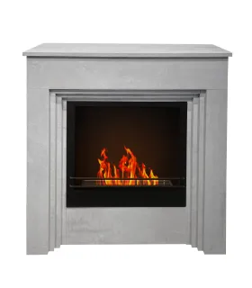 Camino a bioetanolo da terra BELLINI in legno effetto Cemento Made in Italy L96 x P35 x H96