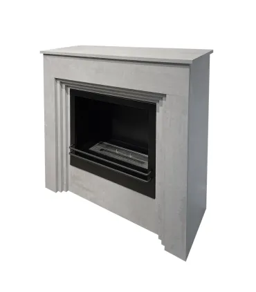 Camino a bioetanolo da terra BELLINI in legno effetto Cemento Made in Italy L96 x P35 x H96