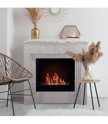 Camino a bioetanolo da terra BELLINI in legno effetto Marmo Bianco Made in Italy L96 x P35 x H96