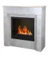 Camino a bioetanolo da terra BELLINI in legno effetto Marmo Bianco Made in Italy L96 x P35 x H96