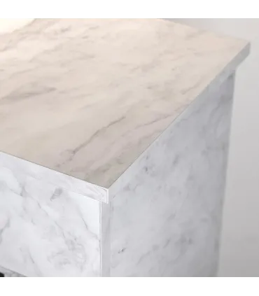 Camino a bioetanolo da terra BELLINI in legno effetto Marmo Bianco Made in Italy L96 x P35 x H96