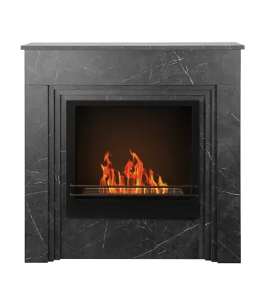 Camino a bioetanolo da terra BELLINI in legno effetto Marmo Nero Made in Italy L96 x P35 x H96
