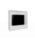 Camino a bioetanolo da terra in legno bianco Made in Italy Michelangelo 96x36x90h