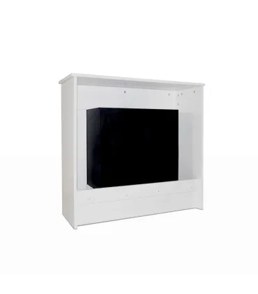 Camino a bioetanolo da terra in legno bianco Made in Italy Michelangelo 96x36x90h