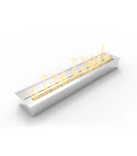 Bruciatore per camino a bioetanolo biocamino in acciaio inox 7 lt 91,5X18,7XH9,5 cm