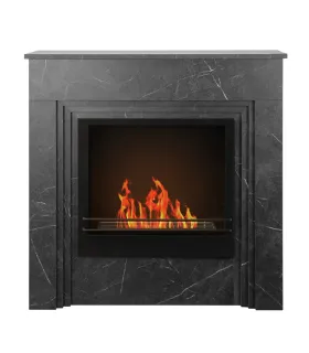 Camino a bioetanolo da terra BELLINI in legno effetto Marmo Nero Made in Italy L96 x P35 x H96
