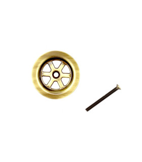 GRIGLIA A CESTELLO COLOR BRONZO CON VITE, GATTINARA BRONZATA PER PILETTA LAVELLO MM.70  COMPLETA DI VITE TGS M6x60