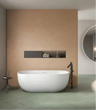 Vasca da bagno freestanding "DANAE" 150x75x59 h in acrilico Bianco Opaco