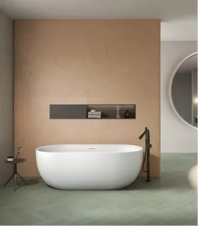 Vasca da bagno freestanding "DANAE" 150x75x59 h in acrilico Bianco Opaco