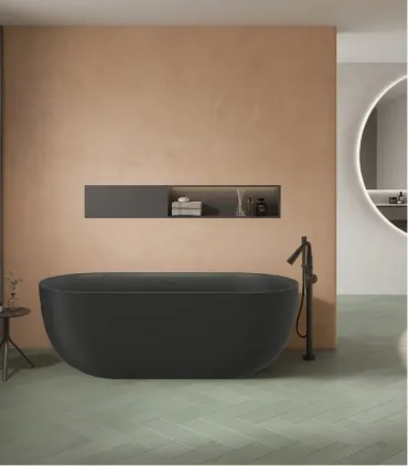 Vasca da bagno freestanding "DANAE" 160x75x59 h in acrilico Nero Opaco I Karag I Ap shop