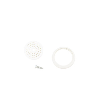 DISCO FORATO IN PVC PER DOCCETTA CLASSICA COMPLETO DI VITE E GUANIZIONE