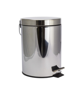 CONTENITORE PATTUMIERA CESTINO PORTA RIFIUTI BAGNO WC IN ACCIAO INOX CROMO