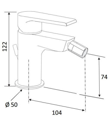 MONOCOMANDO MISCELATORE BIDET MARIANI 493/AT SERIE "ARTIC"