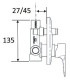 MONOCOMANDO MISCELATORE DOCCIA INCASSO CON DEVIATORE MARIANI 173/AT SERIE "ARTIC"