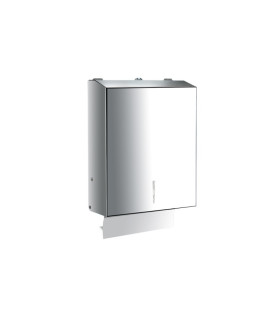DISTRIBUTORE SALVIETTE CARTA IN ACCIAIO INOX LUCIDO CON SERRATURA DI SICUREZZA - 1