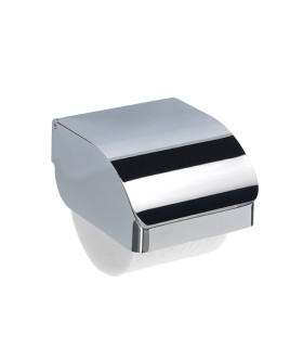 PORTAROTOLO CARTA IGIENICA COPERTO CHIUSO IN ACCIAIO INOX CROMO